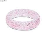 Qalo Women's Barbells for Boobs Silicone Ring, White Sparkle, Size 7