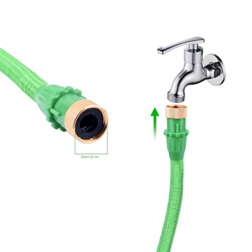 NOUVCOO Expandable Garden Hose, 50FT Anti-leakage Flexible Water Hose Pipe with 8 Function Spray Gun for garden watering car wash NC22