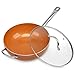 SHINEURI 9 Pieces Nonstick Copper Pot and Pans Copper Nonstick Pot and Pans Nonstick Copper Cookware Copper Ceramic Pot and Stir Fry Pans with Lid, Copper Skillet