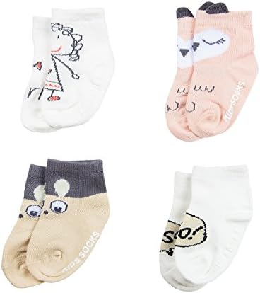 MBLC Kids Socks, Non-Skid Non-Slip Comfortable Cotton Baby Socks 4 Pairs