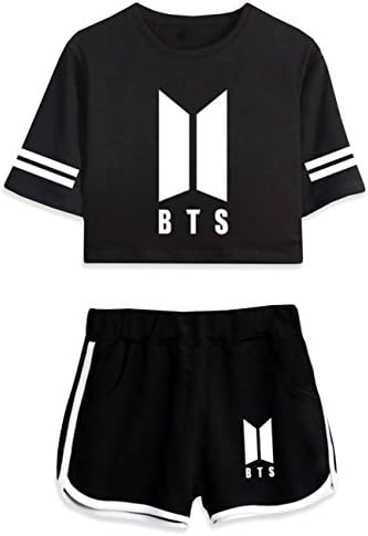 Bocaoying BTS Tracksuits Bangtan Boys Galaxy Starry Sky Crop Top + Shorts Set Suga Jin Jimin Jung Kook J-Hope Rap-Monster V