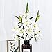 Sunm Boutique 35.4 in Artificial Lily Flowers, Real Touch Lily with 6 Full Bloom Heads and 3 Buds, Long Stems Tiger Lily Flower, Latex Lily Flower for Easter Wedding Party Office Home Decor, 3 Pcs