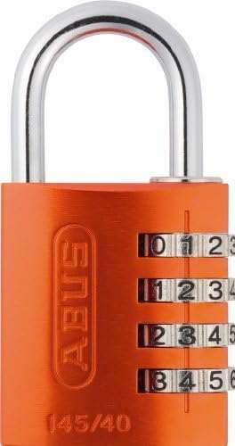 ABUS 145/40 C 40mm Body 4-Dial Resettable Combination Padlock, Orange by Abus Lock USA