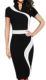 HOMEYEE Women's Vintage Short Sleeve Wear to Work Party Bodycon Dress B320