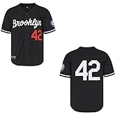 Youth Black Legend Baseball Jersey #42 Vintage Embroidered Retro Hip Hop Jersey Stitched