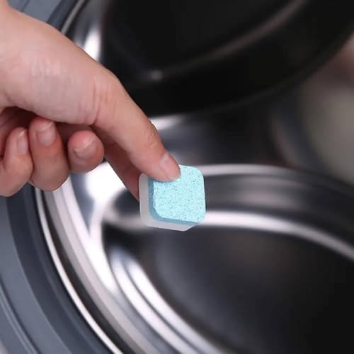 Kit 20 Pastilhas Efervescentes para Limpeza de Máquina de Lavar – Limpeza Profunda Antibacteriana, Remove Mau Cheiro e Resíduos – Fácil de Usar – Compatível com Tampa Frontal e Superior