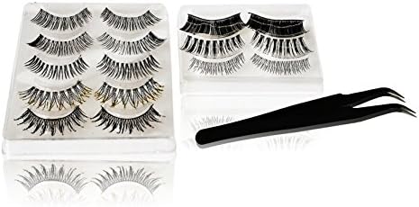 False Eyelash Set With Application Tweezers- Natural Lashes to Long+ Bold Lashes