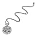ELFASIO Large Celtic Knot Magic Both Sided Pendant Necklace Men's Stainless Steel Box Chain Jewelry(22inch)