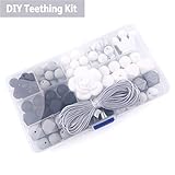 Silicone Beads Babies Organic Teething Toys BPA Free Silicone Beads for Baby Bulk DIY Teething Jewelry Kit Sensory Kids Jewelry Necklace Chewable Beads Baby Shower Gifts