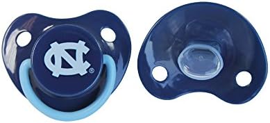 University of North Carolina Tar Heels Orthodontic Pacifier 2 Pack, Officially Licensed NCAA