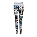 GBSELL New Women Lady Pretty Printed Stretchy Pants Leggings Sport Casual (A, L)