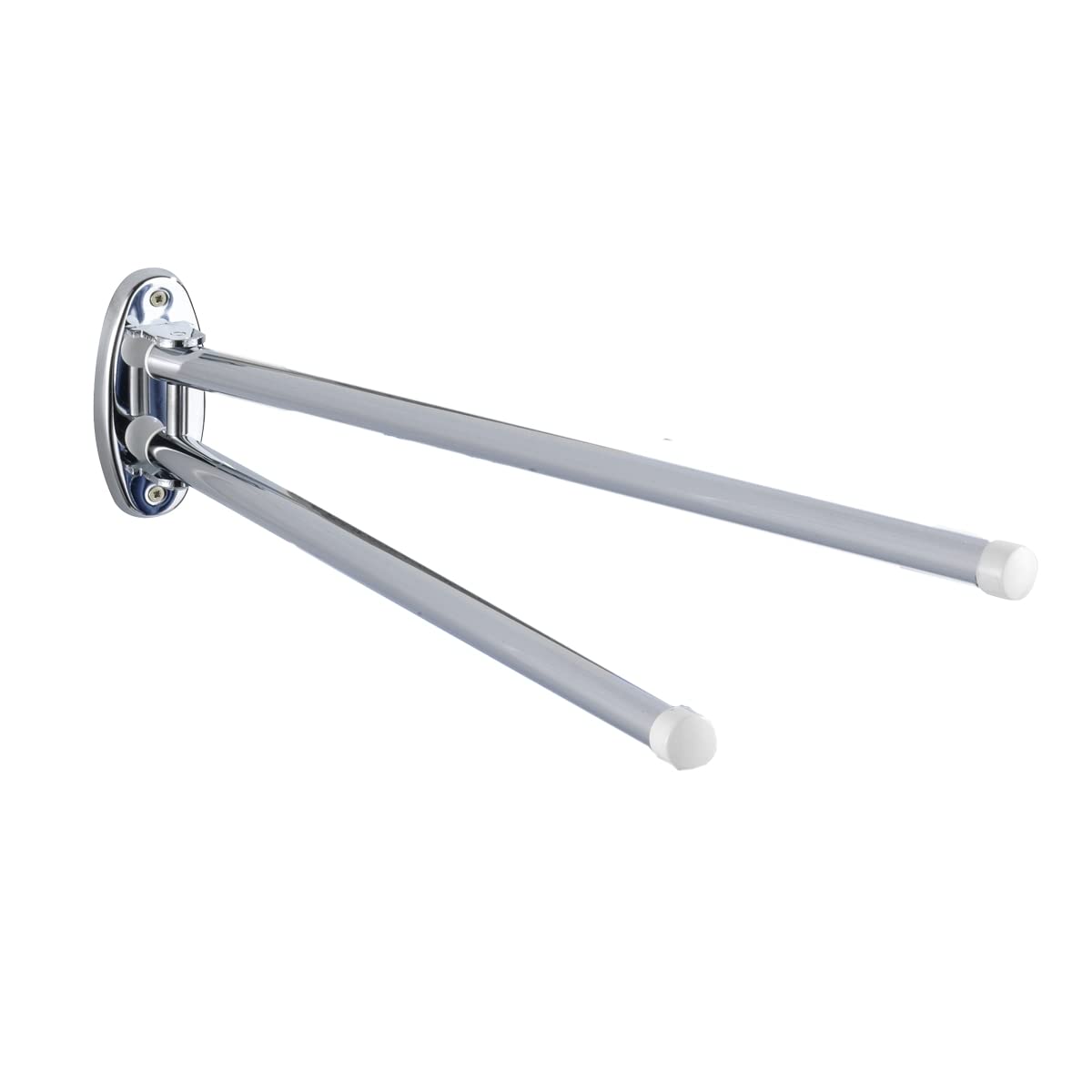 WENKO 17894100 Towel holder Basic Round - 2 flexible, round arms, Stainless steel, 4.5 x 9.5 x 41 cm, Shiny
