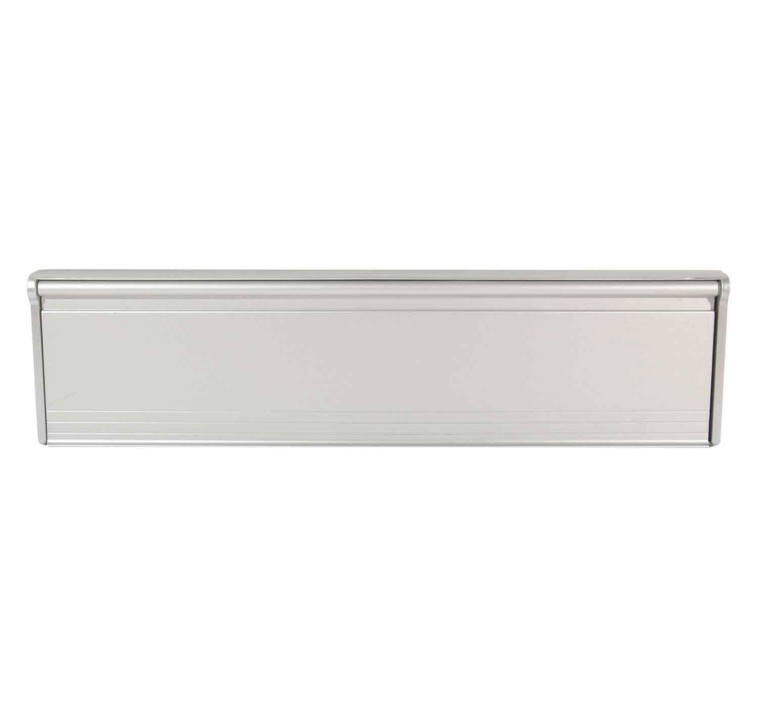 Stormguard Premium Metal Letter Box Cover Draught Excluder With Brush & Flap - Silver