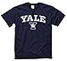 Campus Colors NCAA Adult Gameday Cotton T-Shirt - Premium Quality - Semi-Fitted Style - Officially Licensed Product (Yale Bulldogs - Navy, Large)