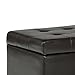 SIMPLIHOME Cosmopolitan 34 inch Wide Transitional Rectangle Storage Ottoman in Tanners Brown Vegan Faux Leather, Assembled, For the Living Room, Entryway and Family Room