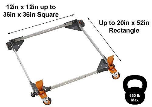 Heavy Duty Universal Mobile Base BORA Portamate PM-2500. A Tough, Fully Adjustable Mobile Base for Mobilizing Large Tools, Machines and other Applications