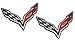 2x (pair/set) Victory Wing Stingray Crossed Flags Fender Emblem Badge Nameplate for Chevrolet Corvette C7 14 2014 (Universal Fitment)