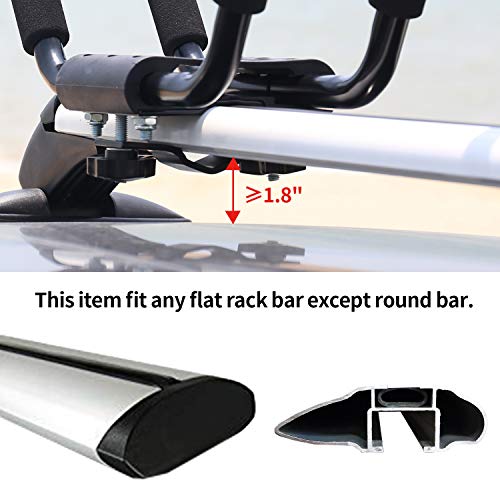 XCAR Folding Rooftop Kayak Racks Set with 4pcs Straps for 2 Kayaks