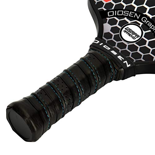 OIOSEN Graphite 1.0 USAPA Approved Pickleball Paddle - Polypropylene Honeycomb Core and Graphite Carbon Fiber Face with Portable Paddles Cover Case