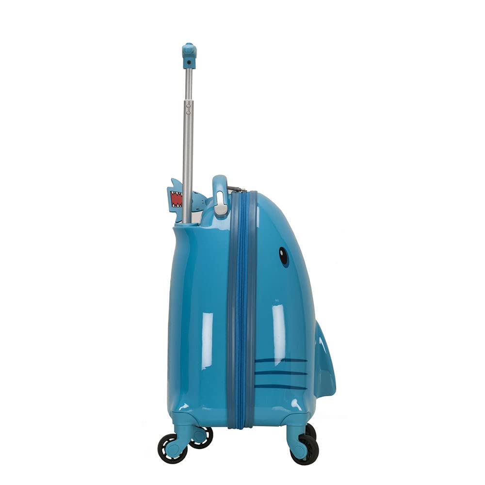 Rockland Jr. Kids' My First Hardside Spinner Luggage,Telescoping Handles, Shark, Carry-On 19-Inch