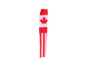 Balacoo Canadian Maple Leaf Hanging Windsock Lightweight Outdoor Decorative Flag for Garden Patio Yard Festivals Events