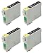 Virtual Outlet ® 4 Pack Remanufactured Black Inkjet Cartridges for Epson T048 #48, T048120 Compatible with Epson Stylus Photo R300, Stylus Photo R300M, Stylus Photo RX500, Stylus Photo R200, Stylus Photo RX600, Stylus Photo R220, Stylus Photo R320, Stylus Photo R340, Stylus Photo R500, Stylus Photo R600, Stylus Photo RX620 (4 Black)