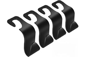 VTECHOLOGY Headrest Hook 4 Pack - Car Seat Backpack Hooks, Holder Organizer for Purses, Bags, Clothes, Water Bottles - Car Ac