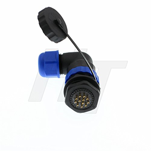 SD20 Circular Aviation 12 Pin Connector Waterproof IP68 Right Angle Cable Plug Panel Mount Socket