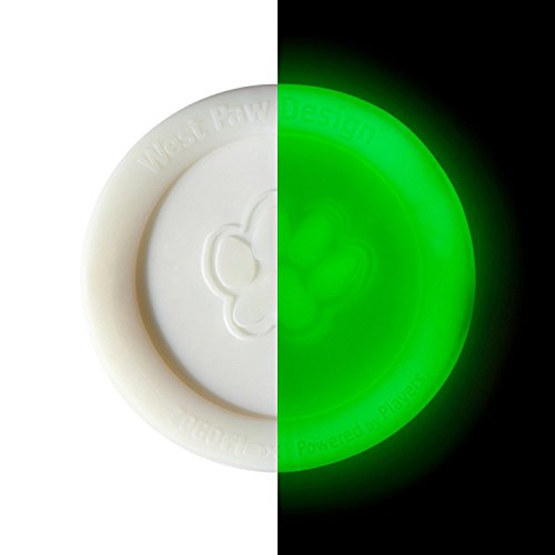 West Paw Zogoflex Zisc Durable Dog Frisbee Nearly Indestructible Flying Disc Dog Toy, 100% Guaranteed Tough, It Floats!, Made in USA, 6.5-Inch Small, Glow