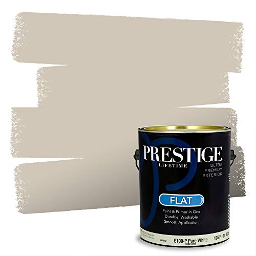 PRESTIGE Paints E100-P-SW7036 Exterior Paint and Primer in One, 1-Gallon, Flat,…