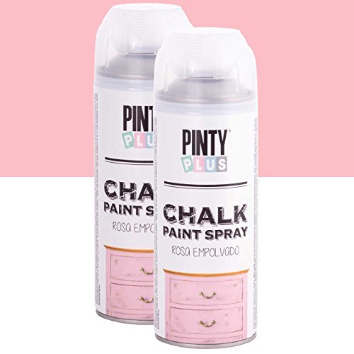 Pintyplus Chalk Finish Spray Paint - Rose Garden 13.5 oz Cans, 2 Pack - Water Based, Environmentally Friendly, Fast Drying - Ideal on Wood, Melamine, Canvas, Iron, Plastic, Cardboard, and Glass