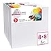 PHOENIX Stretched Canvas for Painting 8x8 Inch/7 Value Pack, 8 Oz Triple Primed 5/8 Inch Profile 100% Cotton White Blank Canvas, Square Framed Canvas for Oil Acrylic & Pouring Art