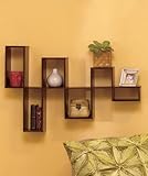 Wooden Walnut Modular Wall Organizing Shelf Storage Home Decor Accent