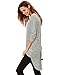 Verdusa Women's Long Sleeve Knit Bow Back High Low T-Shirt Top Grey L