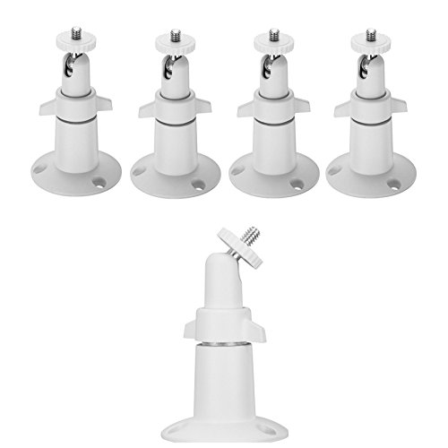 Online-Enterprises Wall Mount- Adjustable Indoor/Outdoor Mount for Arlo Cam, Arlo Pro security surveillance overhead horizontal/vertical camera holder metal or plastic (5 pcs Metal-Body/Shaft White)