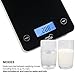 Smart Weigh Glass Top Food Kitchen Scale,5 Kg/11 Lbs Capacity, Digital Grams and Ounces for Cooking, Baking, Weight Loss and Dieting,5 Unit Modes, Black