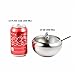 Newness Stainless Steel Sugar Bowl with Clear Lid(for Better Recognition) and Sugar Spoon for Home and Kitchen, Drum Shape, 15 Ounces(440 Milliliter)