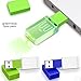 Crystal USB Flash Drive Waterpoof Flash Disk Thumb Drive high Speed led Light Special USB Memory Stick 32G UU (Blue+Green 2 Pack)