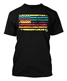 Rainbow American Flag - Gay Lesbian Men's T-shirt