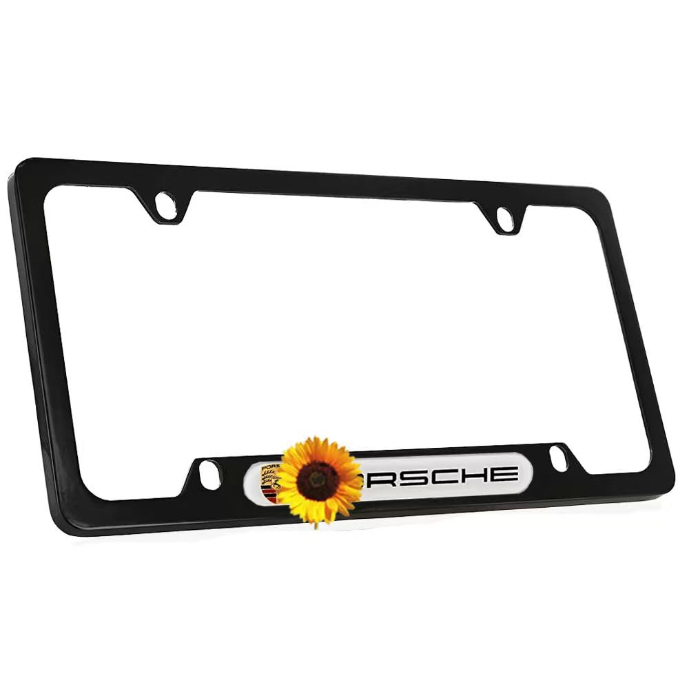 Photo 1 of 1 Pcs 3D Aluminum Alloy License Plate Frames for Car,Bracket Holder Universal for Cars, Trucks and SUVs - Black