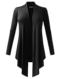 ALL FOR YOU Women's Soft Drape Cardigan Long Sleeve Black X-Large