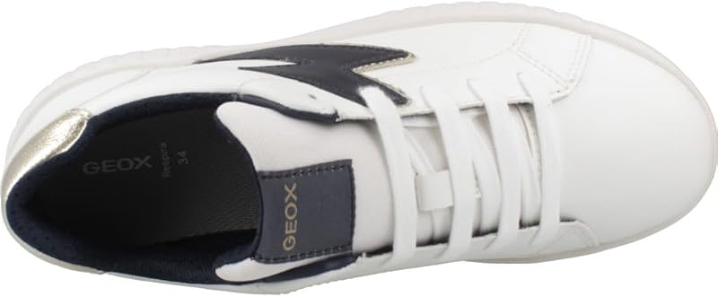 J MIKIROSHI Girl Sneaker, Branco/Azul-marinho, 33 EU, Azul-marinho, 33 EU