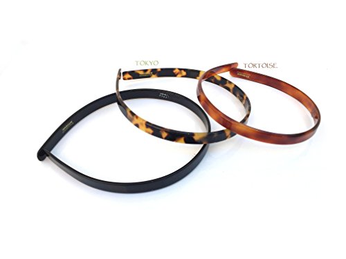 Wardani 1 cm wide Basic tortoiseshell Headband handmade in France (Tortoise)