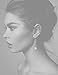Fashion Designer Inspired Faux Pearl Lucky Number Long Charm Dangle Drop Earrings Studs for Women (Silver)