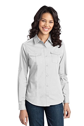 Port Authority Women's Ladies Long Sleeve Silk Touch XL White