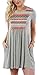 ETCYY Women's Casual Short Sleeve Print Pocket Loose Tunic T-Shirt Dress