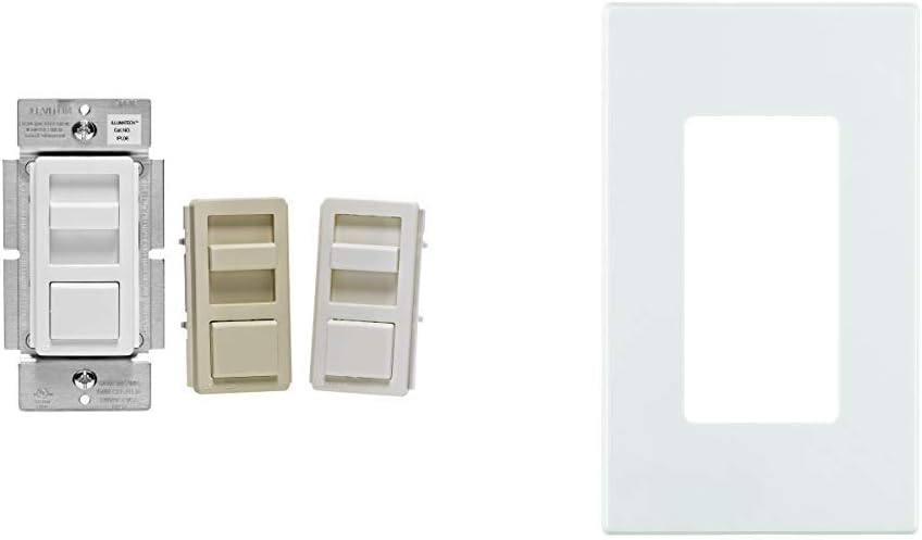 Leviton IPL06-10Z IllumaTech Slide Dimmer for 150-Watt Dimmable LED, 600-Watt Incandescent/Halogen, White w/ Color Change Kits Included - Wall Dimmer Switches - 