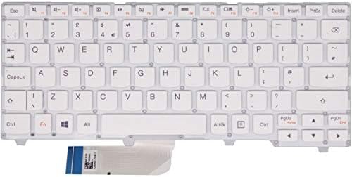 AJParts New White Lenovo Ideapad 100S-11IBY Laptop Keyboard UK Layout without Frame