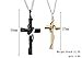 Feraco His Her Cross Pendant Necklace Titanium Steel Matching Set Gift for Anniversary