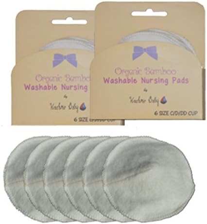 Kashmir Baby PadsB316 2-6 Packs Organic Bamboo Washable Nursing Breastpads for Cup Size C44; D &amp; DD